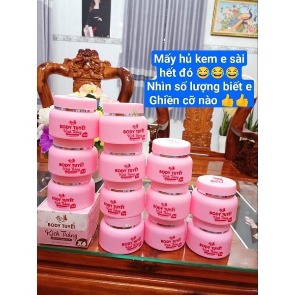Kem Body Tuyết Kích Trắng X6 180g Mùi Thơm Cực Dễ Chịu Không Bào Mòn Da tặng set ủ trắng 100k khi mua 2 hộp