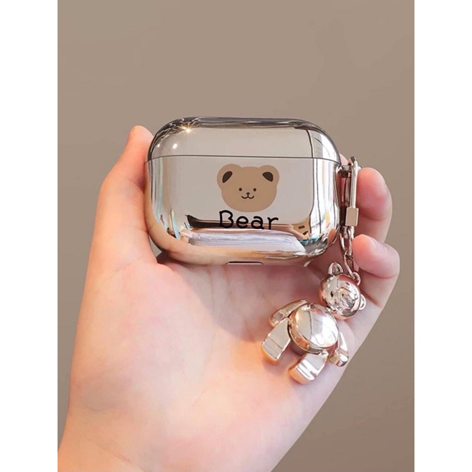 Case airpods kèm móc gấu siêu cute