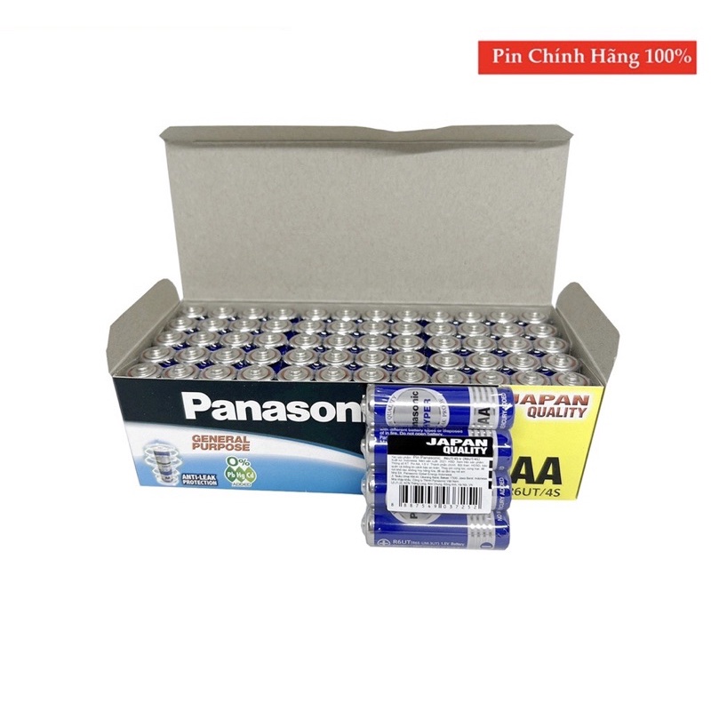 Hộp 60 viên pin AA Panasonic tiểu xanh 1,5V R6UT/4S chính hãng