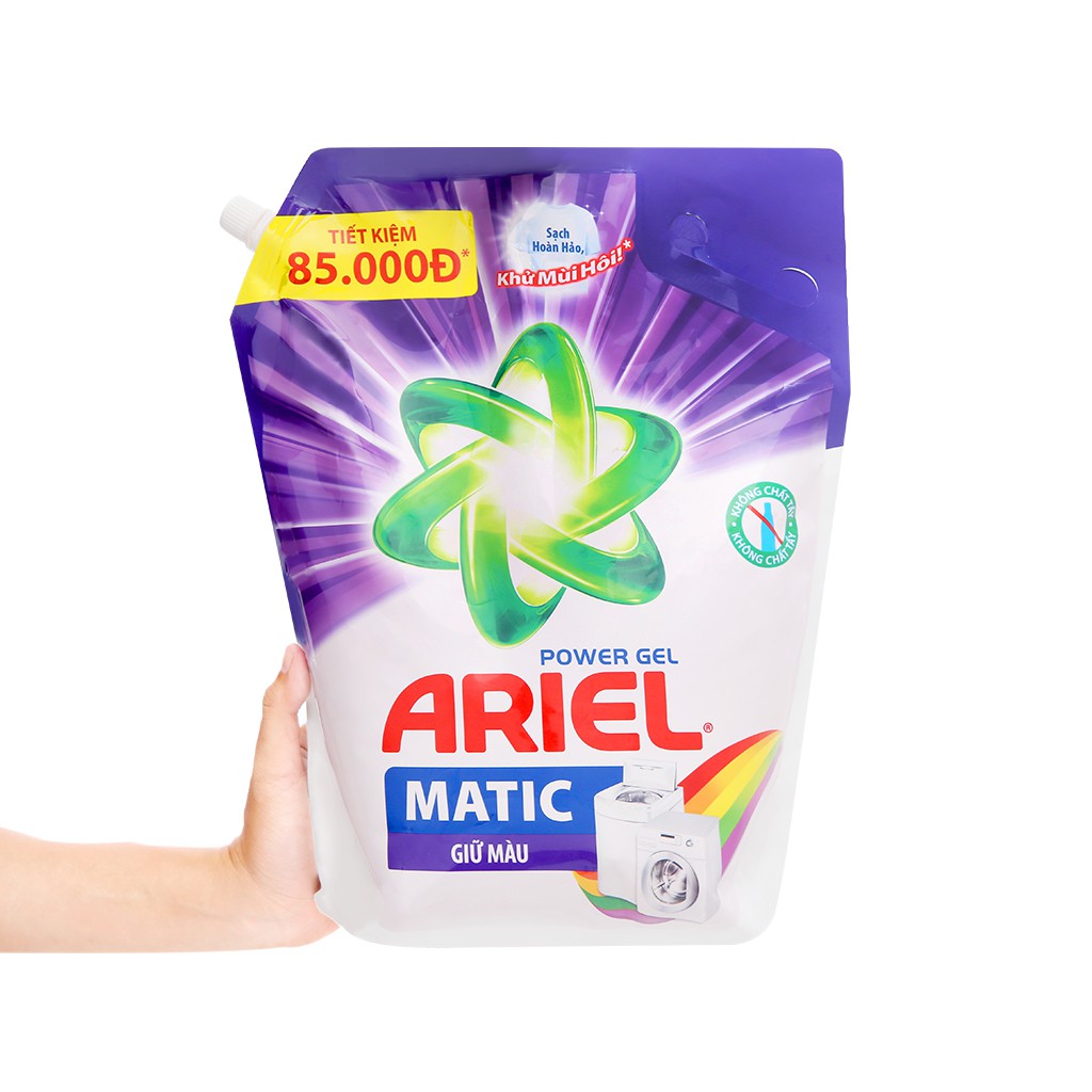 Nước giặt Ariel Matic giữ màu túi