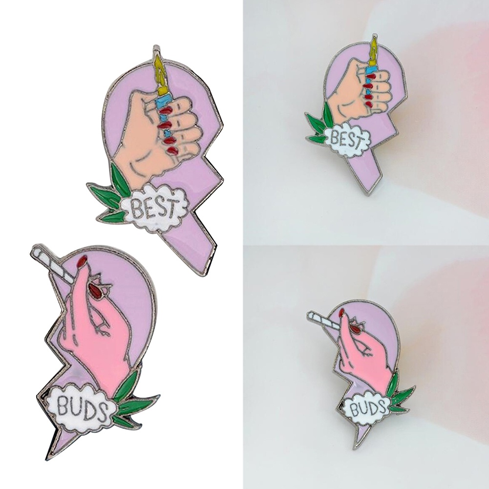 Bộ 2 Ghim Cài Áo Tạo Hình Mảnh Ghép Trái Tim Thời Trang Cho Nữ