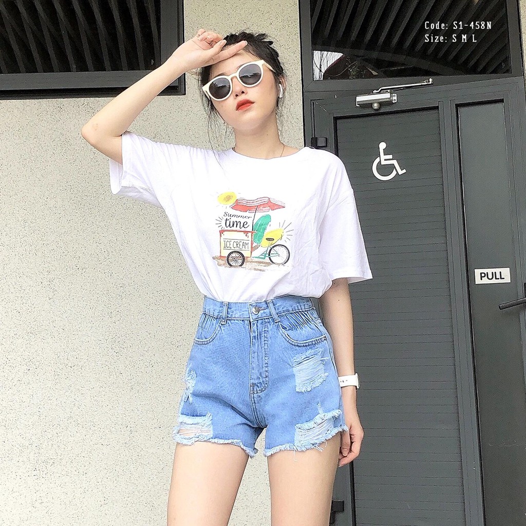 Quần short jean nữ lưng cao King168 , quần short nữ cao cấp TQQ05