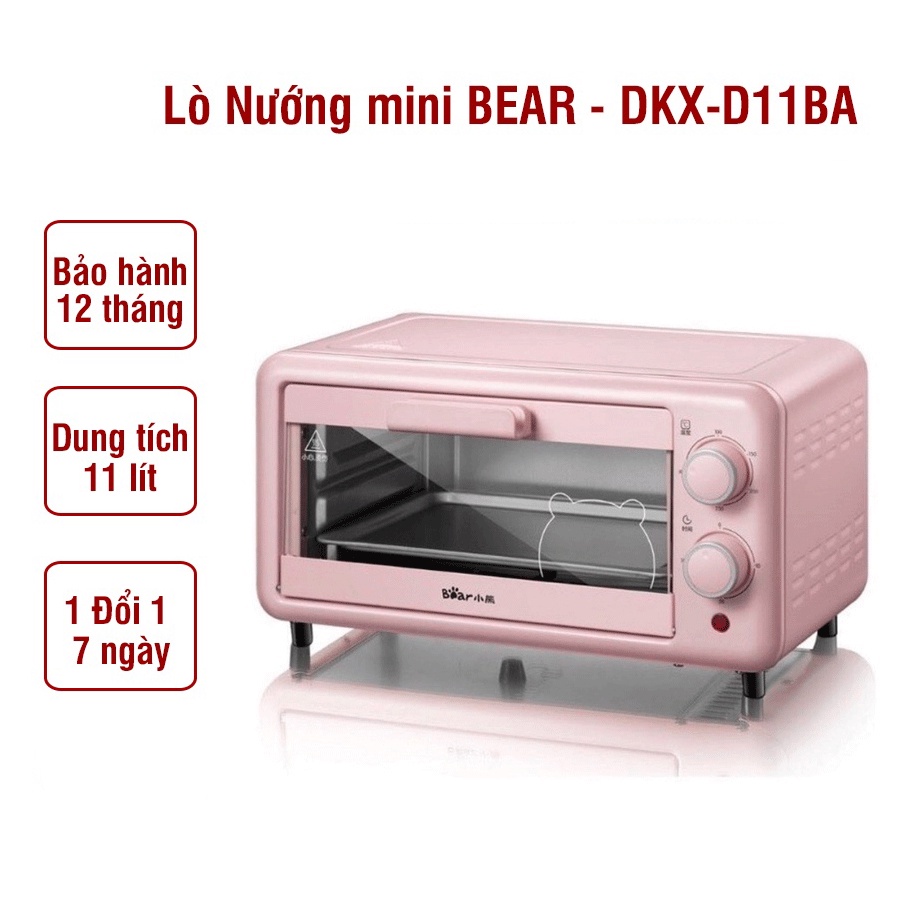 Lò Nướng Mini BEAR 11L D11B1, Lò Nướng Mini Cho Hộ Gia Đình Nhỏ (Công Suất 800W)