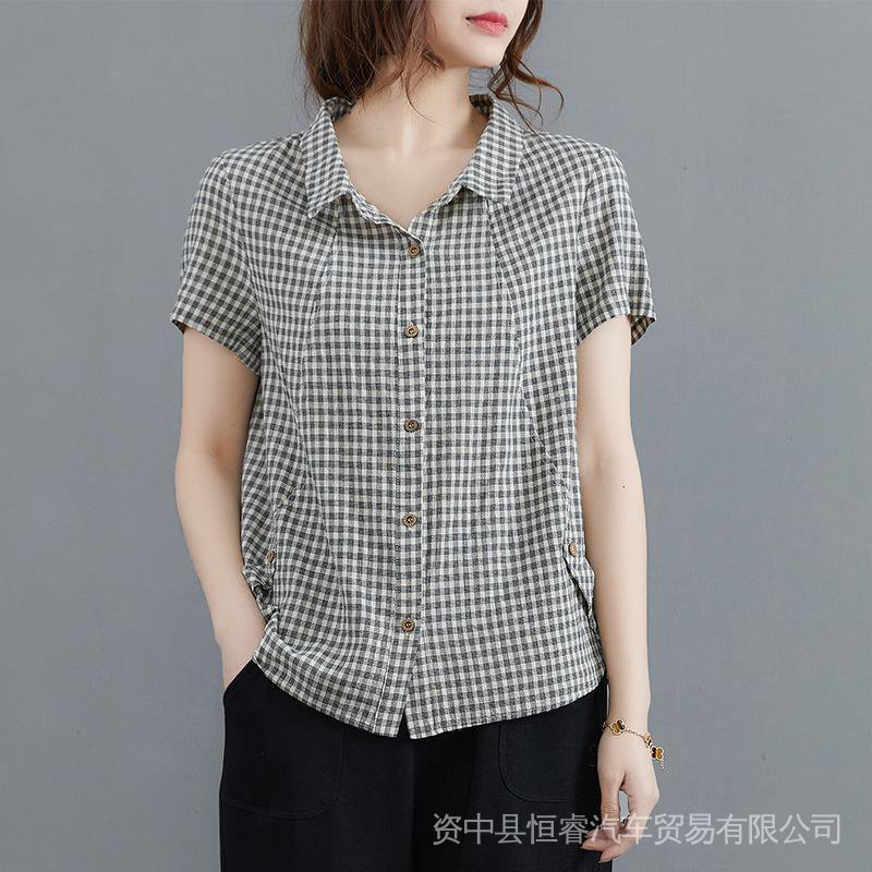 Áo Sơ Mi Cotton Cổ POLO Tay Ngắn Dáng Rộng Thời Trang Mùa Hè Hàng Mới Chất Lượng Cao Dành Cho Bạn Nữ 2022