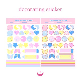 Sticker The Moon Icon hình trang trí A7 cán mờ