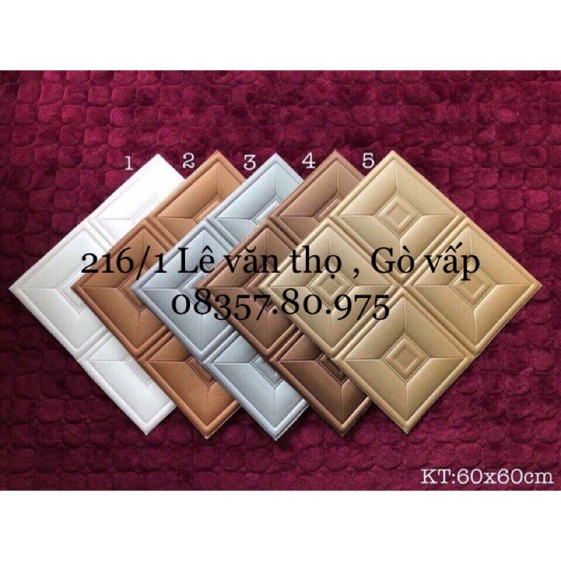 Xốp dán tường giả da 60.60 dày 1cm dùng livetream