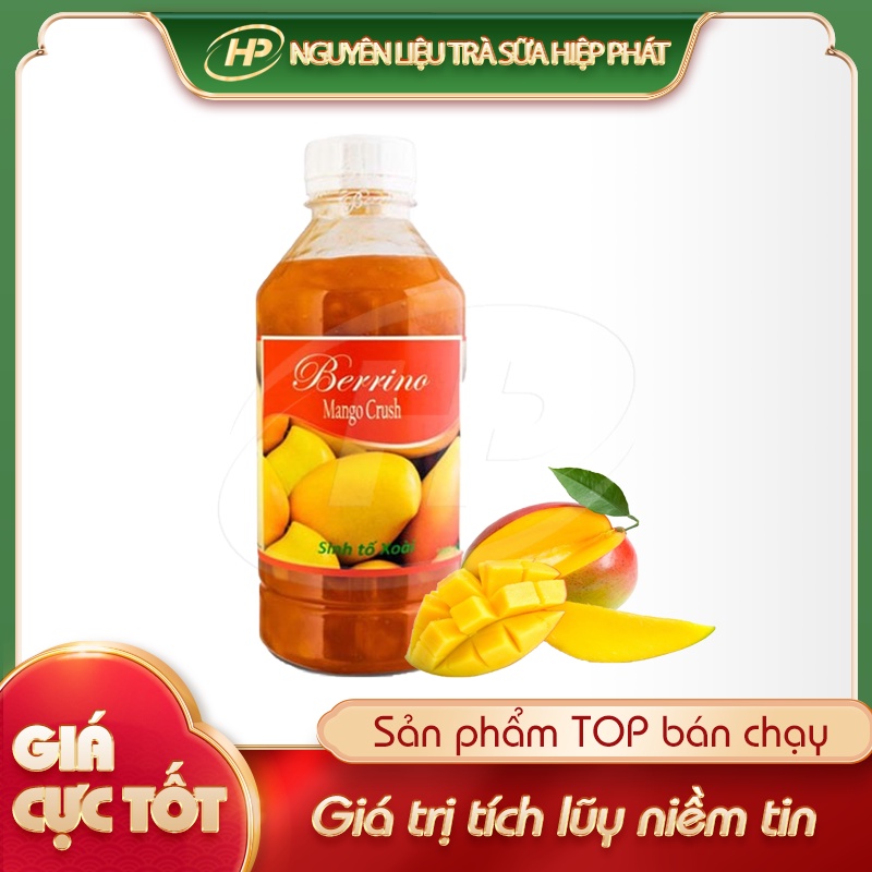 Sinh tố Xoài BERRINO - 1 Lít [35% THỊT QUẢ] - SP010141 - Nguyên liệu pha chế trà sữa HIỆP PHÁT