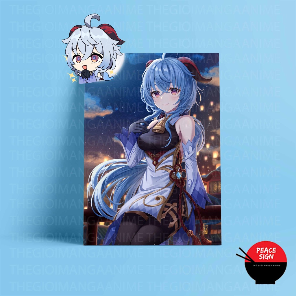 Tấm Poster cao cấp giấy 260gsm in hình nhân vật GANYU game GENSHIN IMPACT anime chibi postcard ảnh đẹp nhiều mẫu