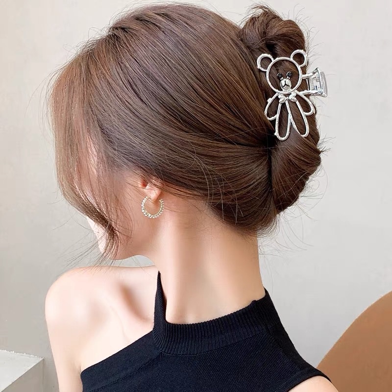 Kẹp Tóc Kim Loại Hình Móng Vuốt Gấu Dễ Thương Phong Cách Hàn Quốc