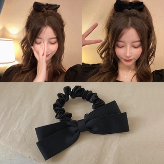 Korean elegant bow black hair tie headband fashion accessory