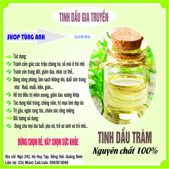 DẦU TRÀM NGUYÊN CHẤT GIA TRUYỀN 50ml