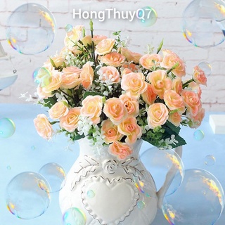  Hoa Hồng Giả 1 bó 15 bông hoa giả bằng vải lụa trang trí nhà cửa ngày Tết Tiệc cưới sinh nhật... - HongThuyQ7 