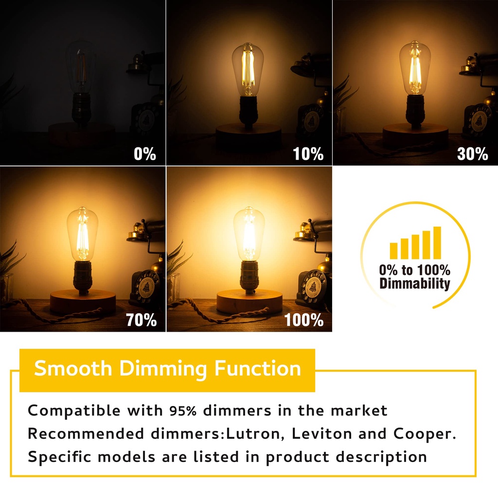 Bóng Đèn Dây Tóc 6.5W 7W 9W 12W B22 E14 E27 220V 2700K 806lm 1521lm Phong Cách Cổ Điển