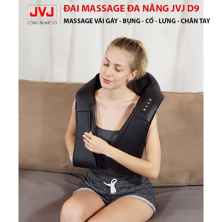 Đai massage cổ vai gáy hồng ngoại JVJ D9, hỗ trợ giảm đau vai gáy, bụng, cổ, lưng eo, tay chân- BH 12T