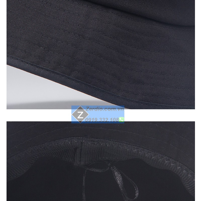 Mũ Bucket nam nữ trơn đen, be cao cấp, vải cotton 2 lớp dày dặn thoáng mát