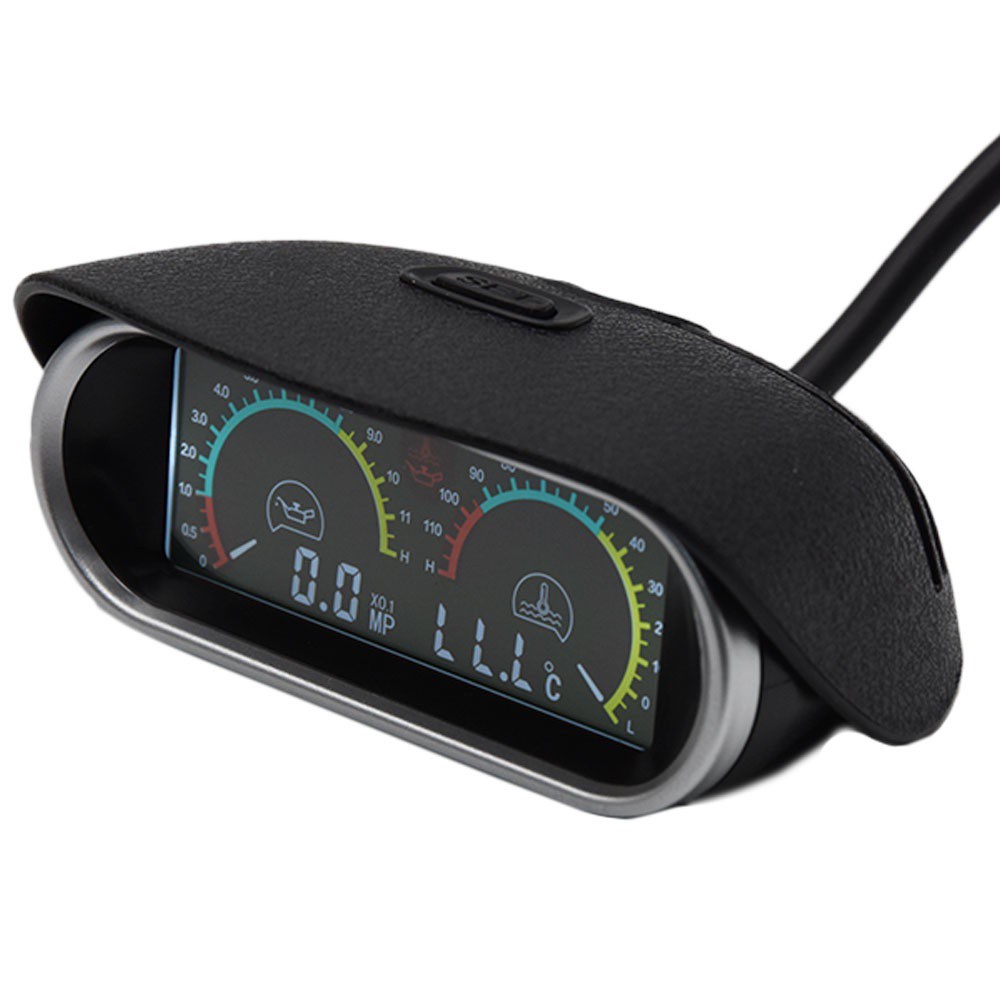 Đồng Hồ Cảm Biến Áp Suất Dầu / Nước 12v / 24v 2 Trong 1 LCD 10Mm Cho Xe Hơi Xe Tải