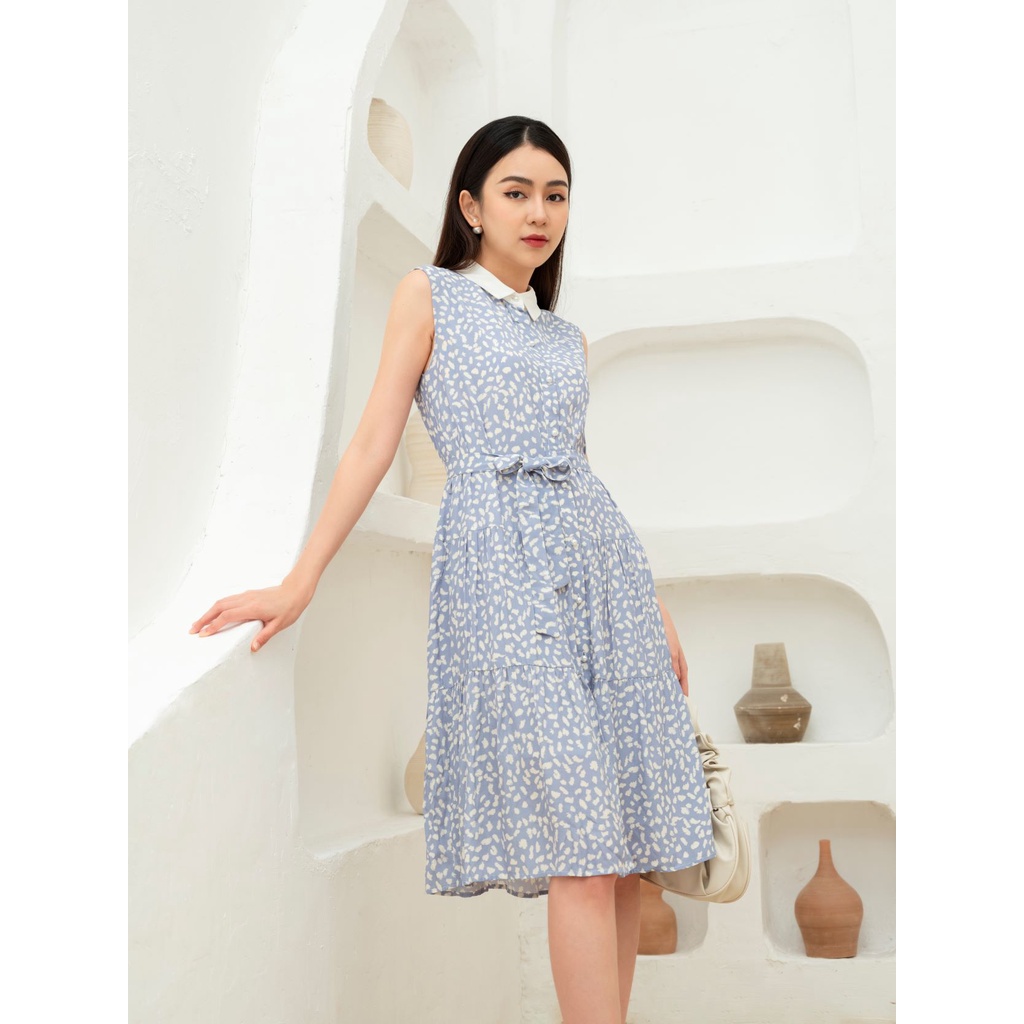 De Leah - Đầm Xòe Cổ Đức Nẹp Trước - Thời trang thiết kế