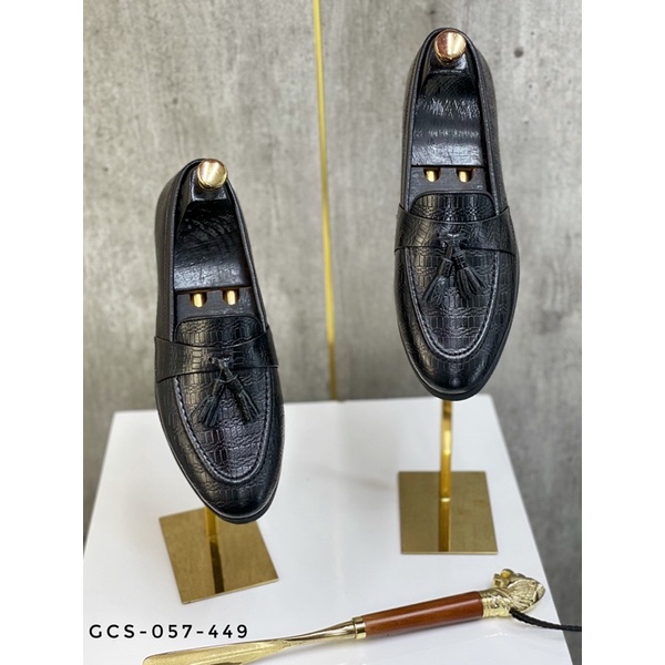 Giày da nam thời trang✅ Giày lười nam da bò cao cấp  Màu đen sang trọng ✅ Bảo hành nổ da 1 năm GCS-057