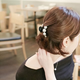 Kẹp tóc móng vuốt đính hạt giả ngọc trai phong cách Hàn Quốc