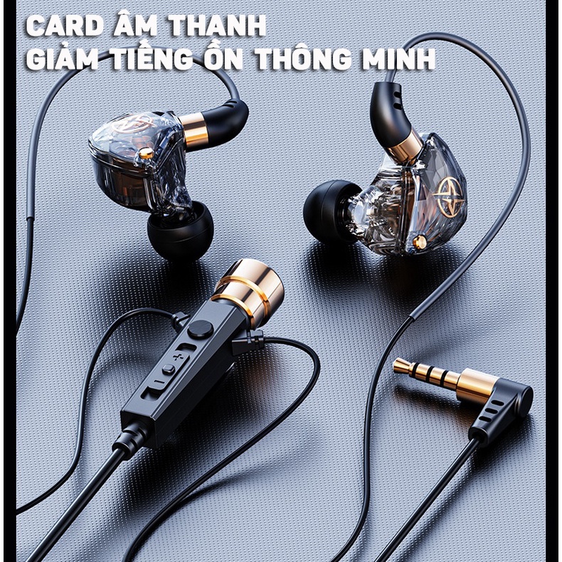 Tai Nghe Nhét Tai Chống Ồn Âm Thanh Hifi Sống Động Tích Hợp Micrô Cho Điện Thoại, Laptop, PC Live Stream KT-02 HOMESTORE