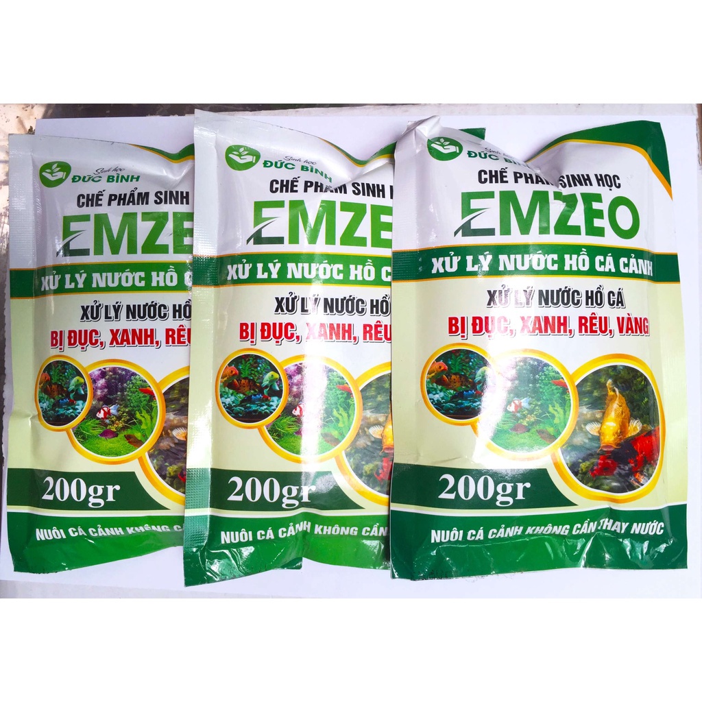 Chế phẩm emzeo xử lý nước hồ cá bị đục, xanh, rêu, vàng (emzeo cá cảnh)
