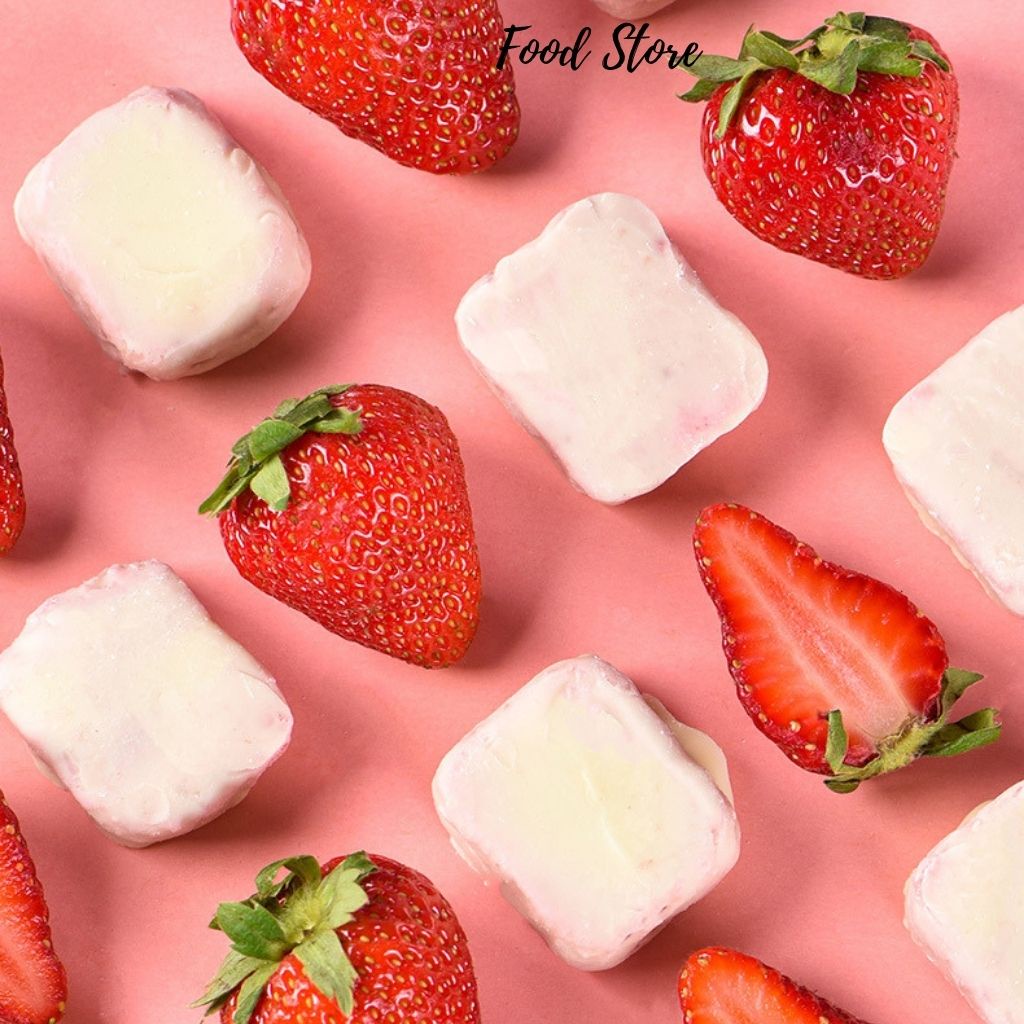 Sữa chua sấy khô vị Dâu tây thơm ngon nguyên vị gói 45 gram tốt cho sức khỏe