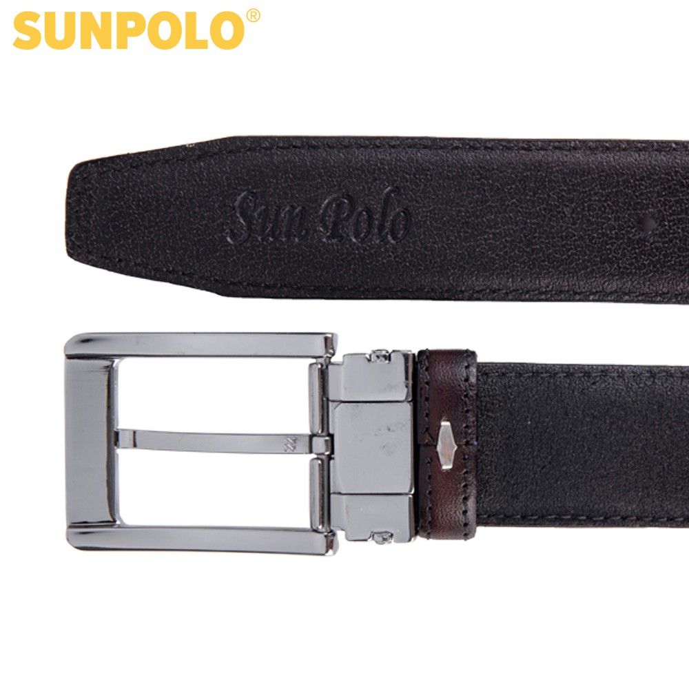 Dây Nịt Nam Da Bò Khóa Kim Cao Cấp SUNPOLO Đen Nâu đậm Xanh lục Nâu bò - BSMK36