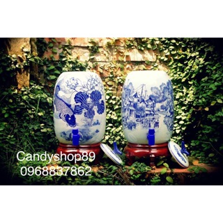 Bình đựng nước men lam cổ 6,5L