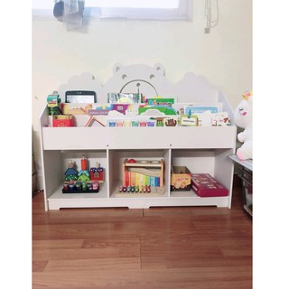 Kệ sách gấu 1 tầng ngăn chứa đồ cho bé full bộ vít đi kèm (4 size)