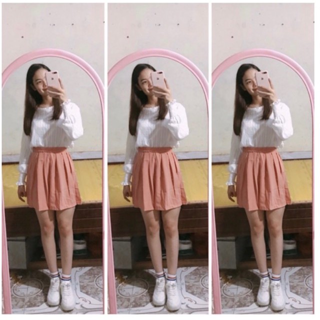 Áo sơ mi nữ babydoll thiết kế cổ viền dài tay cách điệu siêu xinh (video,ảnh thật )