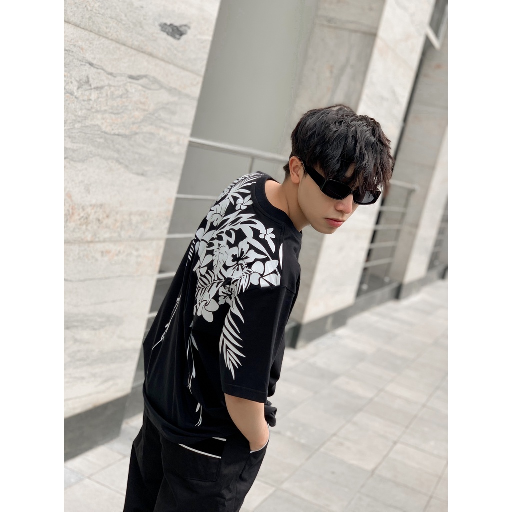 Áo thun unisex shadow màu đen vải cotton thoáng mát VICOLAS SHADOW TEE