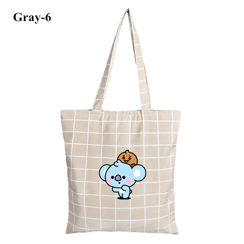 KPOP  BT21 Should Bag Cartoons  Bag  BTS Shoulder Strap  Canvas Detachable