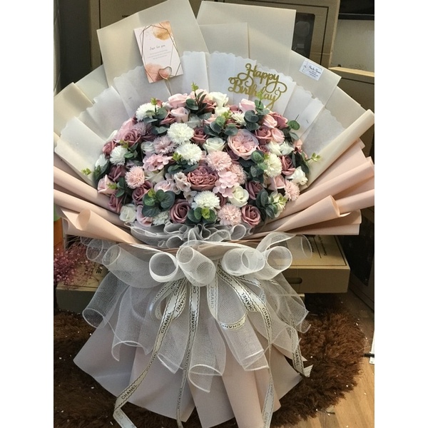 [Có Nowship] Bó hoa sáp Mix siêu cao cấp cực to đẹp. Bền vĩnh cửu. Đặt trước 3-4 tiếng, nhận hàng ngay.