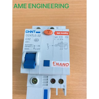 Át tô mát chống rò Chint DZ47LE-32 C32 1P+N 32A