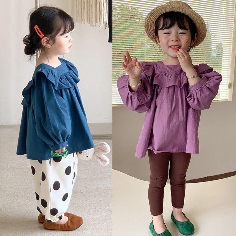 Áo Sơ Mi Tay Dài Cổ Vuông Dáng Rộng Thân Thiện Với Da Thoáng Khí Thời Trang Xuân Thu Cho Nữ