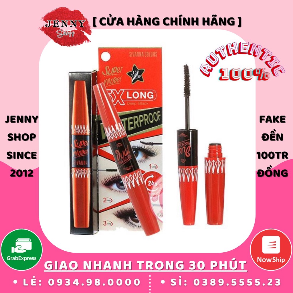 Mascara 2 Đầu Sivanna Super Model 5X Long Waterproof