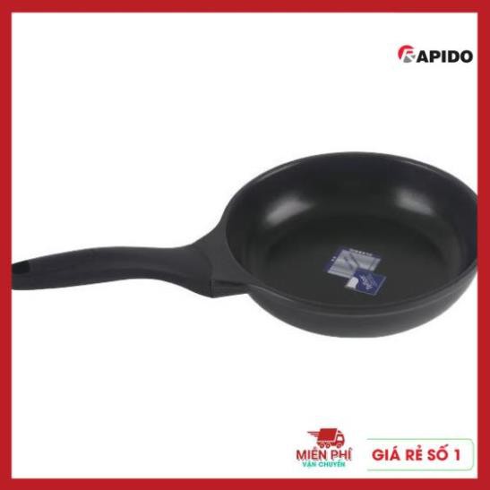 Chảo Rapido Teflon 24cm, Chảo chống dính bếp từ Rapido, đáy phẳng,thân và đáy chảo bằng nhôm đúc nguyên khối