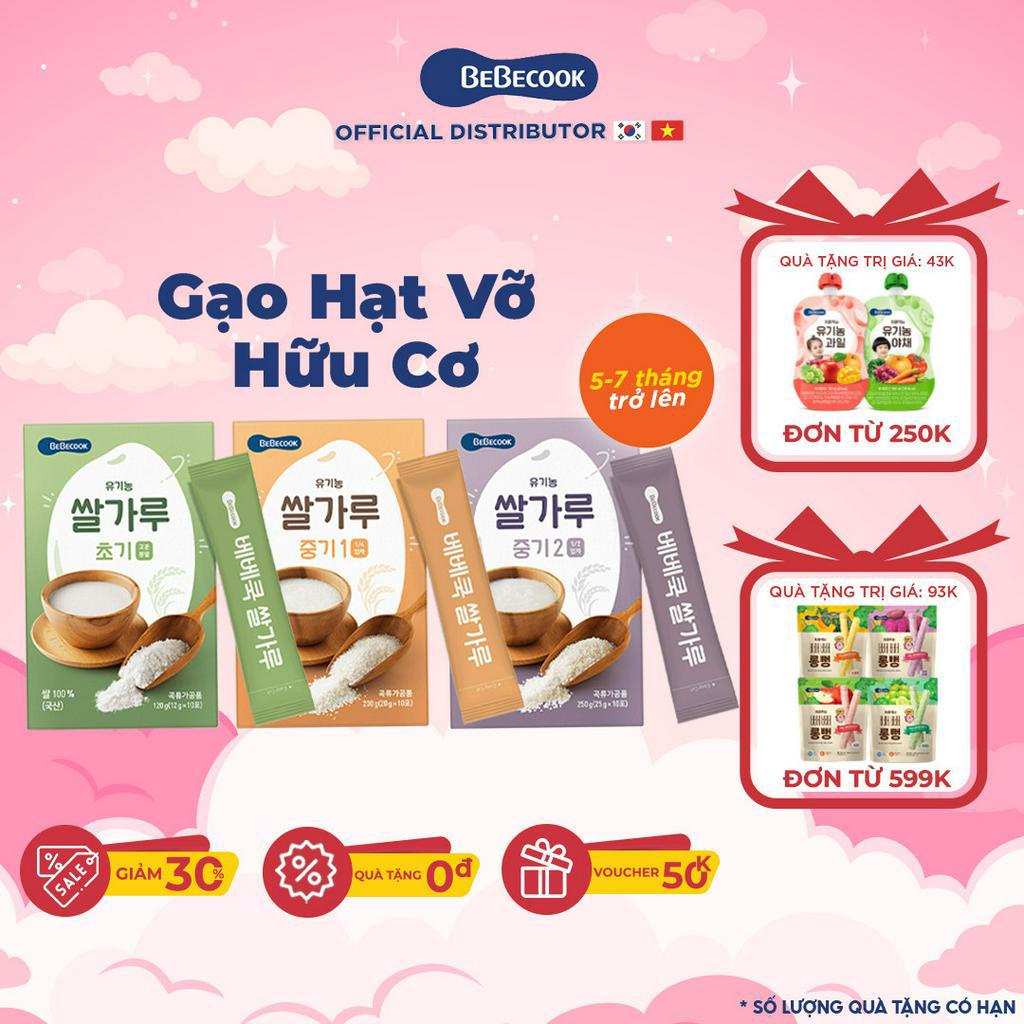 Cháo hạt vỡ cho bé ăn dặm BeBecook giúp trẻ bước đầu làm quen với việc tập ăn nhiều phân loại cho mẹ dễ chọn lựa