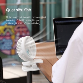 Quạt Mini Đế kẹp Đa Năng ROBOT pin 2000 mAh