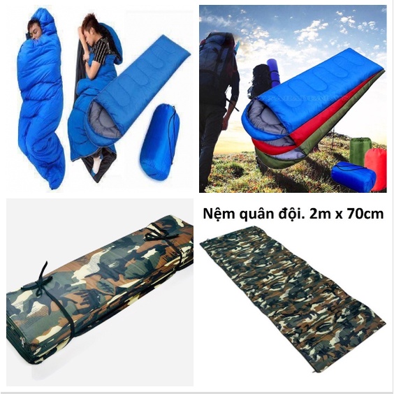 TÚI NGỦ DU LỊCH, VĂN PHÒNG - NỆM QUÂN ĐỘI XẾP GỌN (200*70cm) [HCM]