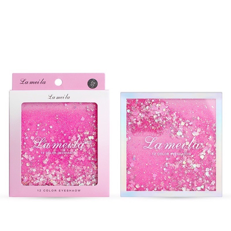 Phấn mắt 12 ô nhũ kim tuyến Lameila 12 color eyeshadow