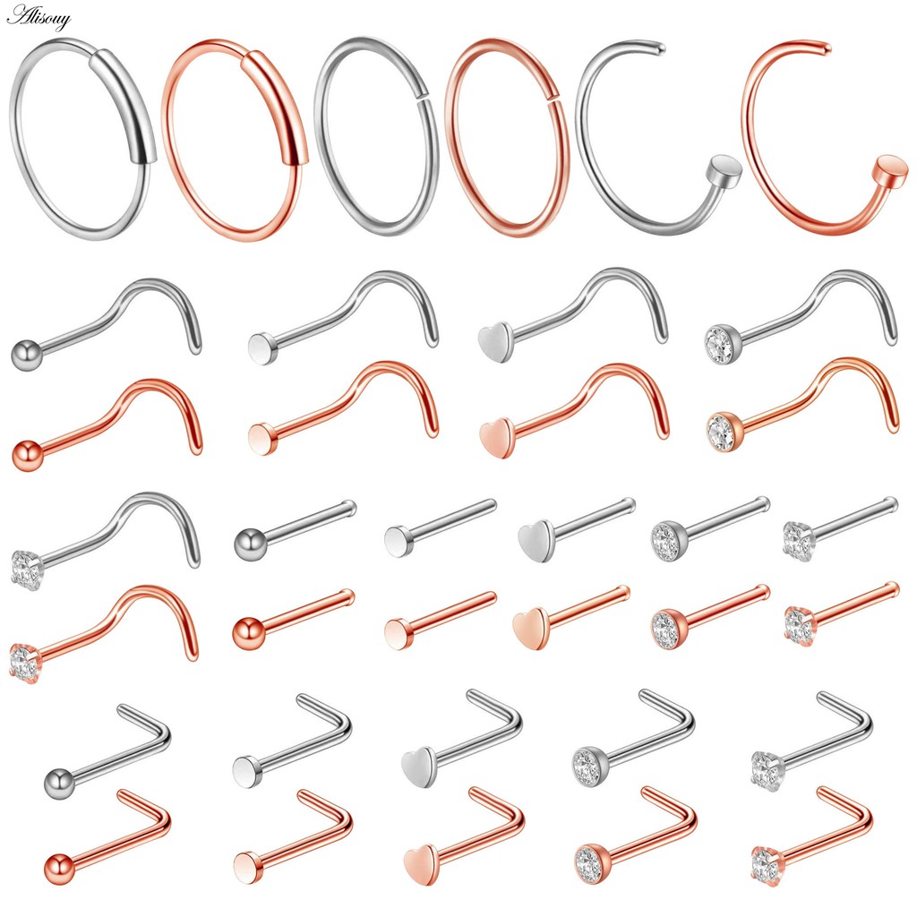 Alisouy Mới 1 Thép 20G Giả Mũi Nhẫn Giả Septum Nhẫn Vòng Nostril Daith Xuyên Kẹp Giả Trên Mũi Nhẫn Oreja Piercings Trang Sức