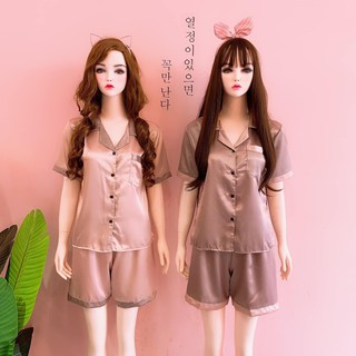 Đồ bộ pijama phi phối lụa ĐÙI cao cấp (Form dưới 60kg)