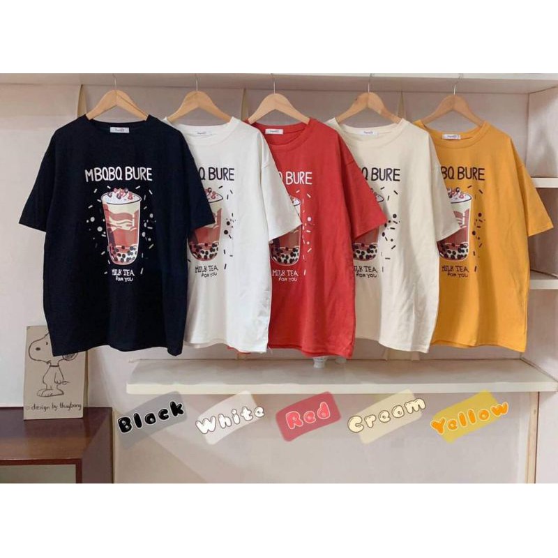 Áo phông nam nữ trà sữa MBQ Milk Tea BIGOMALL - Áo thun unisex ngắn tay Freesize 55kg
