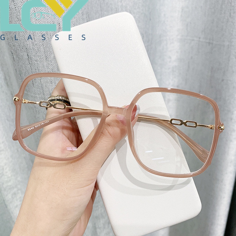 Mắt Kính Cận Thị Gọng Vuông Lớn Bằng Hợp Kim Chống Ánh Sáng Xanh Lam Phong Cách Mới Dễ Phối Đồ Cho Nam Và Nữ # 0°-6.0° (Tại Chỗ) 9540