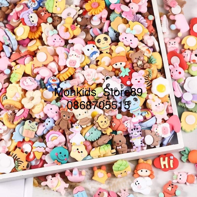 Sticker 3d Cute STICKER 3D Miếng dán trang trí điện thoại, bình nước siêu dễ thương bằng nhựa cứng dính sẵn keo tiện lợi