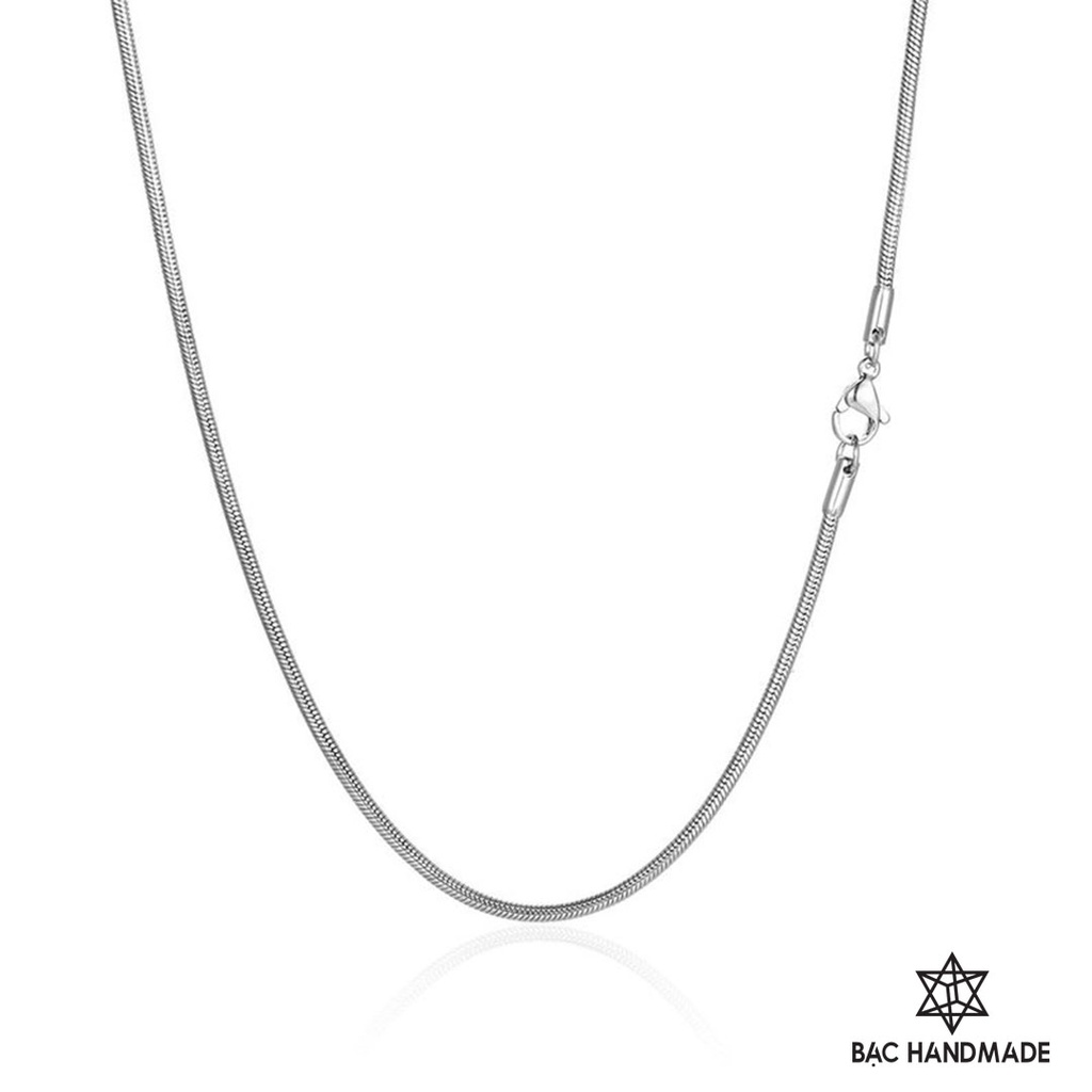 Dây chuyền nam Bạc Handmade.Vòng cổ mì trơn Bạc Handmade