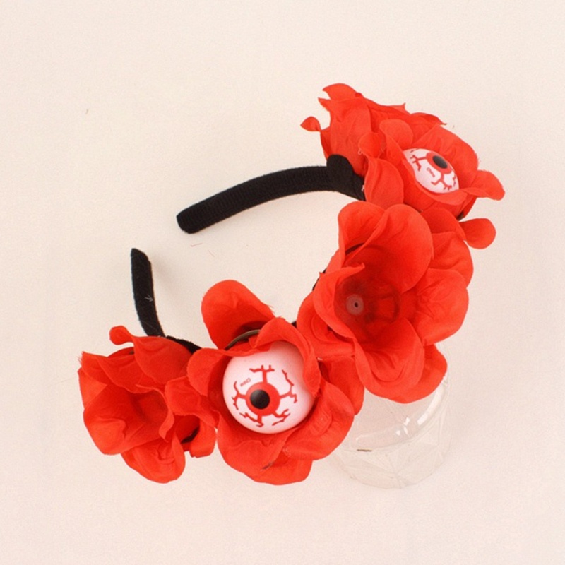 Băng Đô Cài Tóc Hình Bông Hoa Mắt Máu Trang Điểm Phát Sáng Trực Tiếp Dành Cho Bạn Nữ
