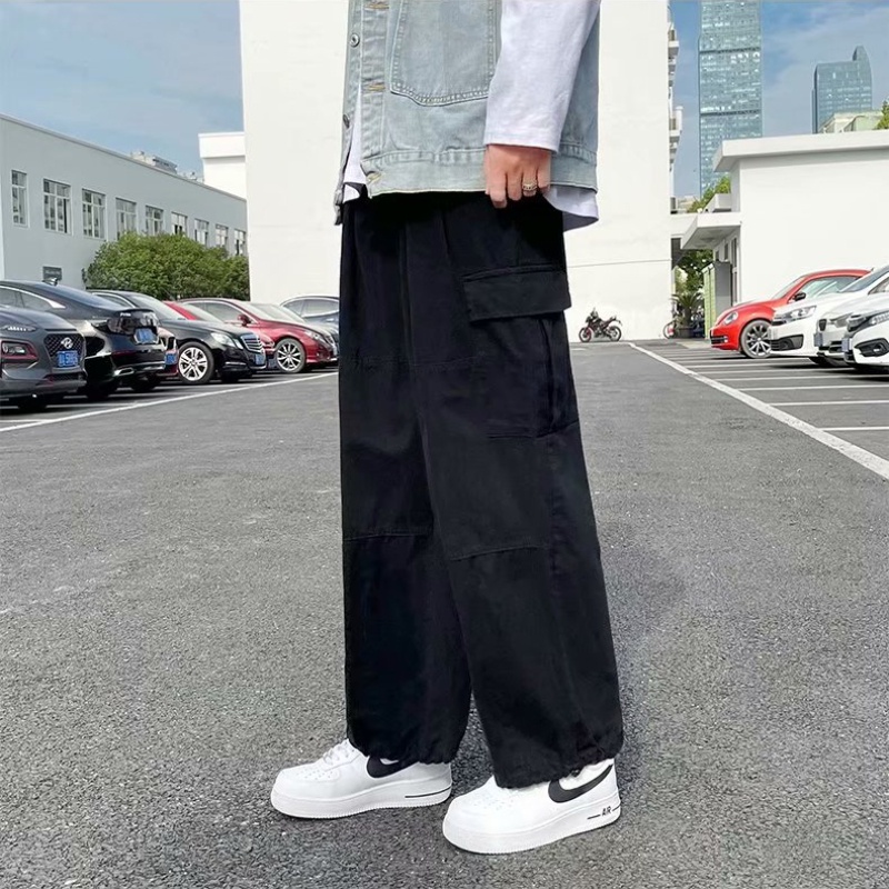 Quần dài ống rộng nhiều túi phong cách Hip Hop thời trang cho nam cỡ M-3XL quần jean nam