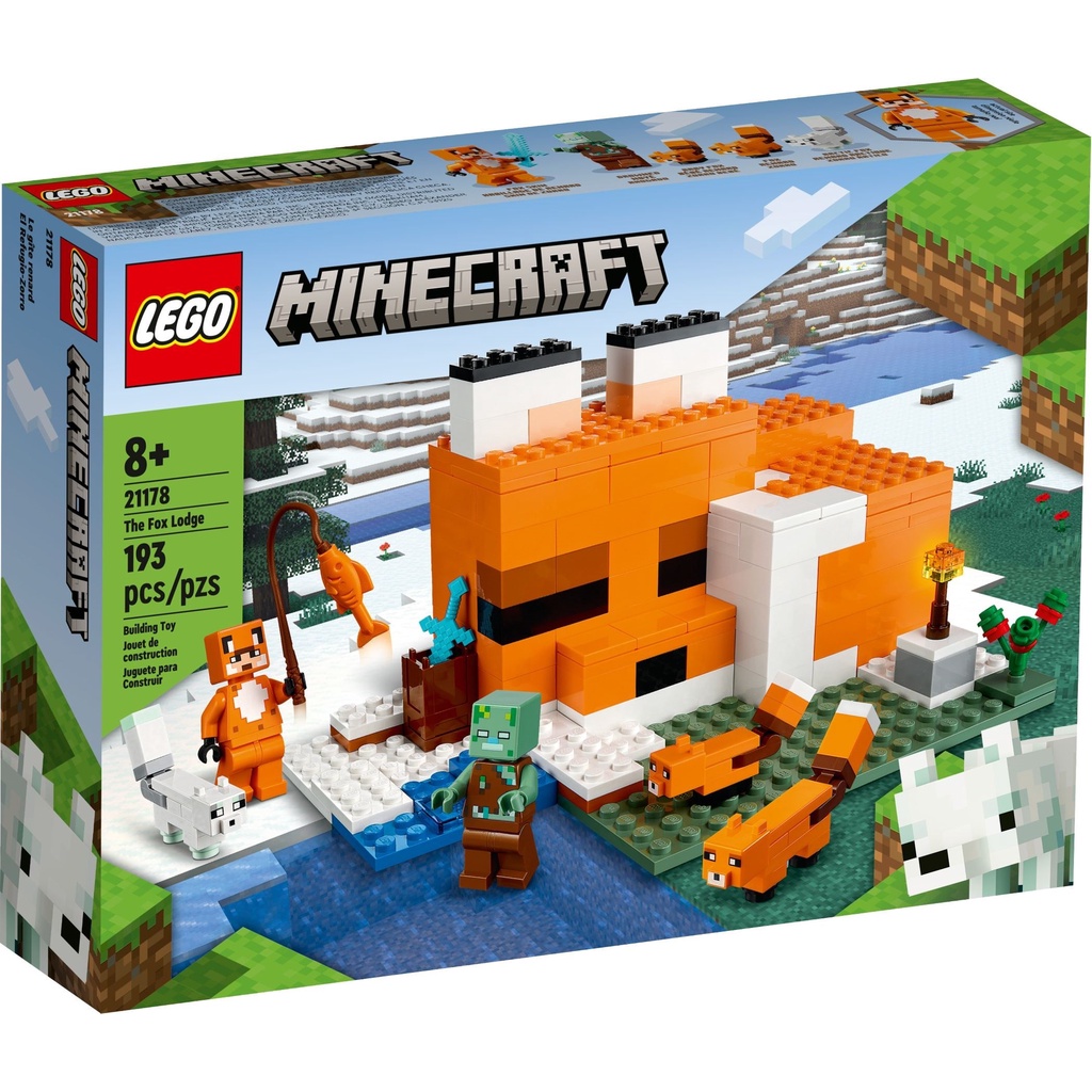 21178 Đồ chơi lắp ráp Iego Minecraft  The Fox Lodge - Đồ chơi xếp hình Ngôi nhà cáo khổng lồ